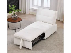 Sale Merax Sofá cama convertible - 68 x 95 x 76 cm - con respaldo y asiento regulables - tela - Blanco