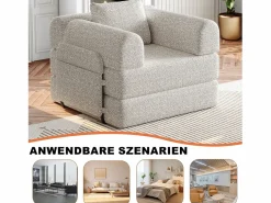Hauss Spole Sofá cama convertible - Individual - Tela de chenilla color