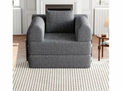 Outlet Hauss Spole Sofá cama convertible - Individual - Tela de chenilla Gris