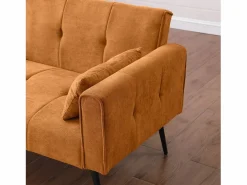 Sofá cama convertible Asiento mullido Diseño minimalista Material tejido Ideal para sala y estudio