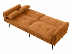 Sofá cama convertible Asiento mullido Diseño minimalista Material tejido Ideal para sala y estudio