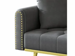 Hauss Spole Sofá cama convertible de 2 plazas - Portavasos, 2 soportes lumbares y bolsillos laterales - Terciopelo