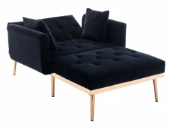 Sofá cama convertible en osito - Patas de metal dorado - Función chaise longue