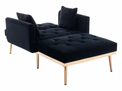 Sofá cama convertible en osito - Patas de metal dorado - Función chaise longue