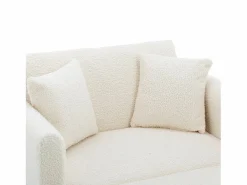 Discount Sofá cama convertible en osito - Patas de metal dorado - Función chaise longue Blanco