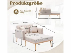 Sale Sofá cama convertible en osito - Patas de metal dorado - Función chaise longue Diván Cama