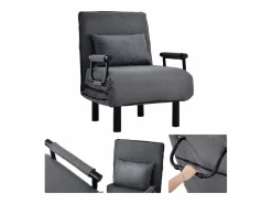 Online Sofá cama convertible, sillón regulable con 6 posiciones, canapé. Gris