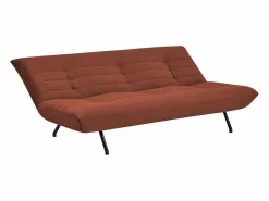 New Happy Garden Sofá cama de 3 plazas ANATOLE en terciopelo terracota - Naranja