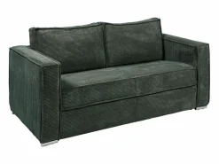 Online Sofá cama de 3 plazas con apertura italiana de pana beige LORETO Sofá De Terciopelo|Sofá - 3 Plazas