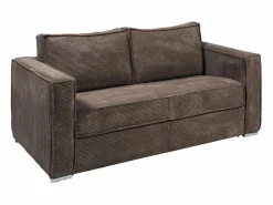 Best Vente-unique Sofá cama de 3 plazas con apertura italiana de pana beige LORETO Marru00f3n
