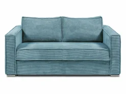 Vente-unique Sofá cama de 4 plazas con apertura italiana de pana beige LORETO