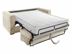 Clearance Vente-unique Sofá cama de 3 plazas con apertura italiana de pana LORETO Beige