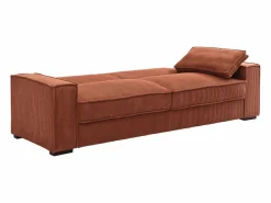 Vente-unique Sofá cama de 3 plazas convertible de terciopelo acanalado color FINORO