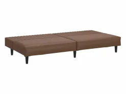 Clicnbuy Sofá cama de 2 plazas cuero sintético marrón