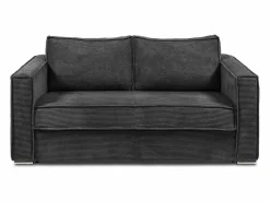 Online Sofá cama de 3 plazas de apertura rápida de pana beige LORETO Sofá De Terciopelo|Sofá - 3 Plazas