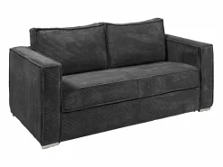 Online Sofá cama de 3 plazas de apertura rápida de pana beige LORETO Sofá De Terciopelo|Sofá - 3 Plazas