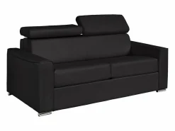Clearance Sofá cama de 3 plazas de cuero - Cama de 140 cm - Colchón de 22 cm - VIZIR Sofás Y Sillones|Sofá De Piel