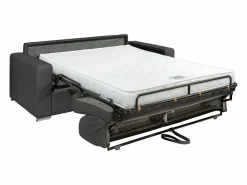 Discount Sofá cama de 3 plazas de cuero - Sofá cama de 140 cm - Colchón de 14 cm - CALITO Sofá De Piel