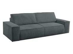 Sofá cama de 4 plazas de pana gris - AMELIA Sofá De Terciopelo|Sofá - 4 Plazas