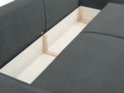 Sofá cama de 4 plazas de pana gris - AMELIA Sofá De Terciopelo|Sofá - 4 Plazas