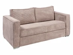 Hot Vente-unique Sofá cama de 3 plazas de pana en - 140 cm - Colchón de 18 cm LORETO Rosa