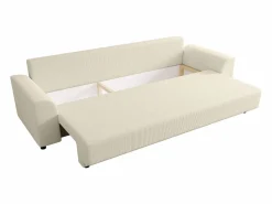 Best Vente-unique Sofá cama de 3 plazas de pana NESSARO Beige