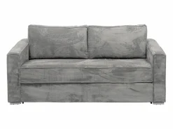 Clearance Vente-unique Sofá cama de 4 plazas de pana - 160 cm - 22 cm LORETO Gris claro