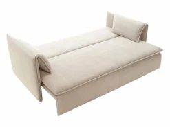 Vente-unique Sofá cama de 3 plazas de terciopelo de canalé TEODORA de PASCAL MORABITO