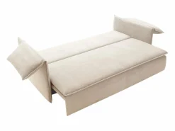 Vente-unique Sofá cama de 3 plazas de terciopelo de canalé TEODORA de PASCAL MORABITO