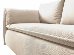 Vente-unique Sofá cama de 3 plazas de terciopelo de canalé TEODORA de PASCAL MORABITO