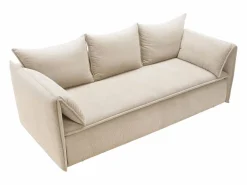Vente-unique Sofá cama de 3 plazas de terciopelo de canalé TEODORA de PASCAL MORABITO