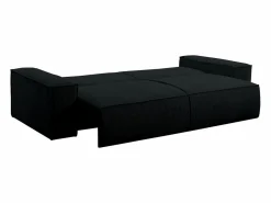 Discount Vente-unique Sofá cama de 4 plazas de terciopelo AMELIA Negro