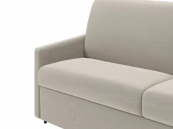 Vente-unique Sofá cama de 4 plazas de tela tipo italiano gris - Colchón de espuma 18 cm - CALIFE