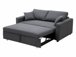 Vente-unique Sofá cama de 3 plazas de tela antracita INIZOR