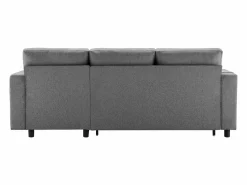 Outlet Sofá cama de 3 plazas en L con función de dormir - Chaise longue con almacenaje - Lino oscuro Todos Los Sofás|Sofá - 3 Plazas