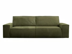 New Vente-unique Sofá cama de 4 plazas en pana verde AMELIA Caqui