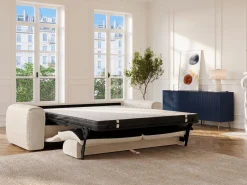 Vente-unique Sofá cama de 4 plazas en tela texturizada POGNIA