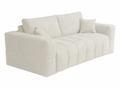 Vente-unique Sofá cama de 4 plazas en tela bouclé colchón de 16 cm ISSORO
