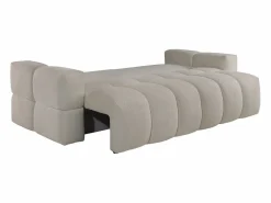 Vente-unique Sofá cama de 3 plazas en tela bouclé crema ISSORO