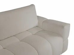 Vente-unique Sofá cama de 3 plazas en tela bouclé crema ISSORO