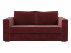 Best Vente-unique Sofá cama de 3 plazas exprés tejido chenilla burdeos cama 140cm - 14cm LORETO Granate