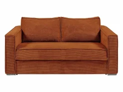 Vente-unique Sofá cama de 4 plazas exprés de pana - 160 cm - 18 cm LORETO