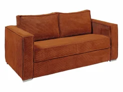 Vente-unique Sofá cama de 4 plazas exprés de pana - 160 cm - 18 cm LORETO