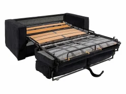 Vente-unique Sofá cama de 4 plazas exprés de pana lamas anchas - 18 cm - LORETO