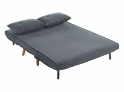 Sofá cama de 2 plazas tela patas madera VALERIO Sofá Escandinavo|Sofá - 2 Plazas