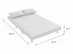 Best Sofá cama de con patas de madera, 2 plazas Sofá Escandinavo