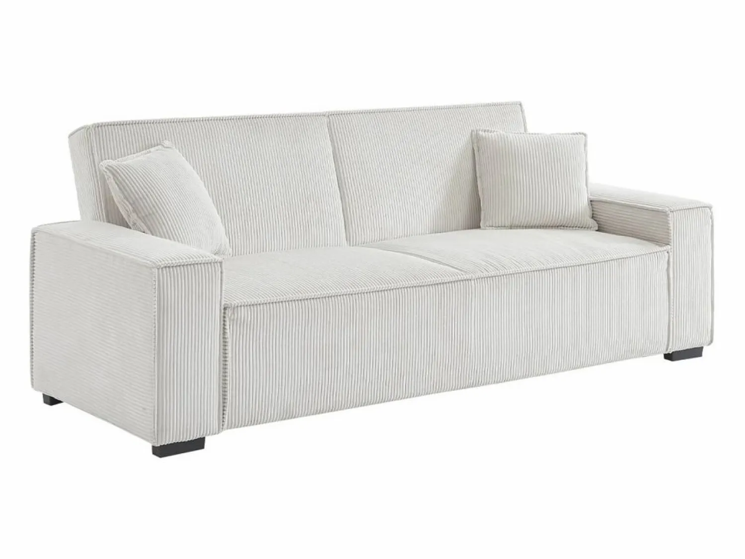 New Sweeek Sofá cama de pana de 3 plazas Crema