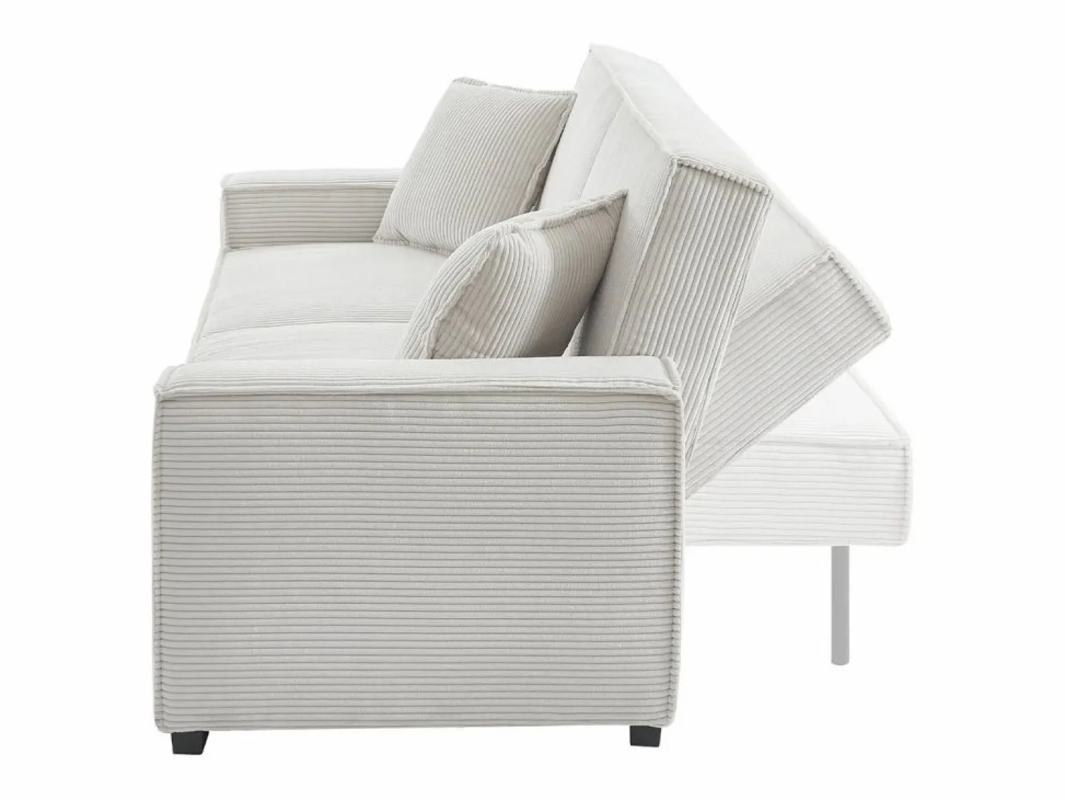 New Sweeek Sofá cama de pana de 3 plazas Crema