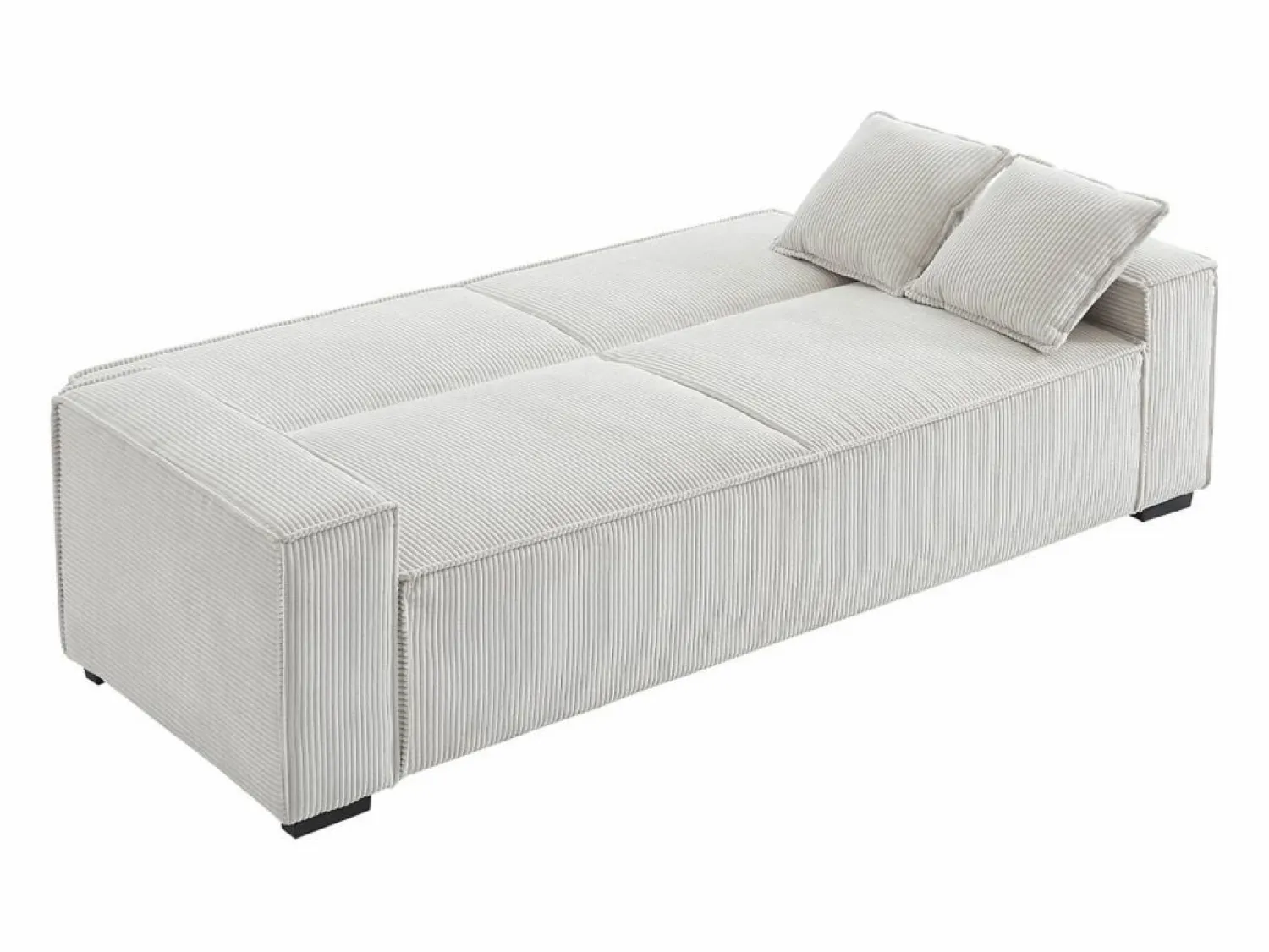 New Sweeek Sofá cama de pana de 3 plazas Crema