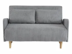 Sweeek Sofá cama de pana de 2 plazas con patas de madera